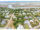 Breathtaking aerial view showcasing charming homes amidst lush greenery in a vibrant residential waterfront community at 3109 Ion Ave, Sullivans Island, SC 29482