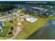 Aerial view of the community showcasing a pool, playground, pond, and well-maintained homes at 311 Beachgrass Ln, Summerville, SC 29486