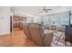 Open-concept living area with a smooth transition between living room and kitchen, perfect for modern living at 311 Beachgrass Ln, Summerville, SC 29486
