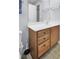 This bathroom features a vanity, a white countertop, and a tiled floor at 327 Eagle Ridge Rd, Summerville, SC 29485
