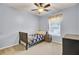 Cozy bedroom with a ceiling fan and light blue walls, perfect for relaxation and rest at 327 Eagle Ridge Rd, Summerville, SC 29485