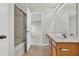 Bathroom view showcasing tub, vanity with sink, and tile flooring at 423 Watershed Dr, Goose Creek, SC 29445