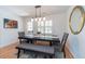 Dining room with a modern light fixture, table with seating, and beautiful decor at 554 Double Eagle Trce, Seabrook Island, SC 29455