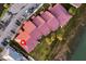 Aerial view of condo complex featuring well-maintained landscaping and reserved parking at 63 Mariners Cay, Folly Beach, SC 29439