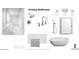 Primary bathroom design board with freestanding tub, walk-in shower, and modern fixtures at 931 Kincade Dr, Mount Pleasant, SC 29464