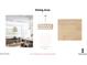 Dining area design board with a table and chairs, light fixture, flooring, and All White interior wall color selection at 931 Kincade Dr, Mount Pleasant, SC 29464