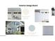 Exterior design board showcasing garage door, roof, and siding color selections with Seashell OC120 and Silver Grey OC150 paint at 931 Kincade Dr, Mount Pleasant, SC 29464