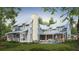 Stunning home exterior featuring a large back yard, a porch, and a covered patio with a pool at 931 Kincade Dr, Mount Pleasant, SC 29464