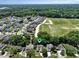 Aerial view of a residential community showcasing the beautiful neighborhood layout with a sports field and lush trees at 1048 Wayfarer Ln, Charleston, SC 29412