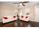Bright living room with stylish furnishings, ceiling fan, and gleaming hardwood floors at 1061 Ashley Gardens Blvd, Charleston, SC 29414