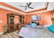 Primary bedroom with ample storage, a queen bed, and a ceiling fan, combining comfort and functionality at 113 Southernwood Dr, Ladson, SC 29456