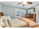 Comfortable bedroom with a ceiling fan, a chest of drawers and serene atmosphere at 1416 Glencoe Dr, Mount Pleasant, SC 29464
