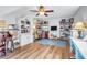 Spacious bonus room with built-in shelving, ideal for a home office or entertainment area at 1416 Glencoe Dr, Mount Pleasant, SC 29464