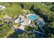 Aerial view of the community pool, amenities, surrounded by lush landscaping and trees at 1517 Faith St, Mount Pleasant, SC 29466
