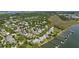 Scenic aerial of a charming neighborhood with direct water access and private boat docks, perfect for waterfront living at 1527 Wando View St, Charleston, SC 29492