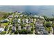 Aerial view of waterfront community with mature trees and private boat docks at 1527 Wando View St, Charleston, SC 29492