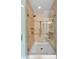 Beautifully tiled walk-in shower with glass enclosure and rainfall shower head at 1527 Wando View St, Charleston, SC 29492