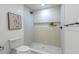 Modern shower features stylish tile, updated fixtures, and a neutral color palette at 169 Southwold Cir, Goose Creek, SC 29445