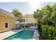 Serene backyard featuring a swimming pool nestled amongst lush landscaping, creating a private outdoor retreat at 2449 Daniel Island Dr, Daniel Island, SC 29492