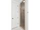 Elegant bathroom with a glass-enclosed shower featuring neutral tilework and a white door at 2449 Daniel Island Dr, Daniel Island, SC 29492