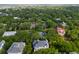 Aerial view of a neighborhood surrounded by verdant trees and shrubs on a sunny day at 26 Beachwood East, Isle of Palms, SC 29451