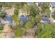 Aerial close up of the treed-in home at 315 Clubview Rd, Summerville, SC 29485