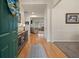 Inviting foyer with hardwood floors and a view into the living area at 315 Clubview Rd, Summerville, SC 29485
