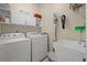 Laundry room featuring a sink, washer, dryer, and storage shelving at 315 Clubview Rd, Summerville, SC 29485
