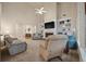 Vaulted ceiling and a brick fireplace feature in this cozy living room at 315 Clubview Rd, Summerville, SC 29485