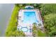 Aerial view of a spacious community swimming pool area with ample seating and a pool at 315 Clubview Rd, Summerville, SC 29485
