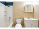 Bathroom features updated vanity, toilet, and shower-tub combination at 323 Amy Dr, Goose Creek, SC 29445