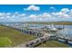 Scenic aerial view of the harbor showcasing boats and a dock at 3701 Docksite Rd # 220, Edisto Island, SC 29438