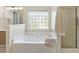 Bright bathroom with a bathtub, shower, large window, and neutral paint at 465 Blue Dragonfly Dr, Charleston, SC 29414