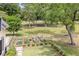 Aerial view of a beautiful garden, offering a tranquil setting and space for outdoor enjoyment at 4855 Retriever Rd, Wadmalaw Island, SC 29487