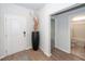Modern entryway with wood-look floors, decorative accents, and a view of the adjacent rooms at 524 Richfield Way, Summerville, SC 29486
