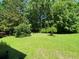 Lush backyard featuring a well-maintained lawn and mature trees at 7517 Whispering Oak Dr, Hanahan, SC 29410