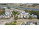 Panoramic aerial shot of a community with colorful homes near a waterway at 1022 Hunley Waters Cir, North Charleston, SC 29405