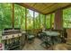 Inviting screened porch with grill, dining table, and chairs for outdoor entertaining at 104 S Ansel Xing, Goose Creek, SC 29445