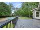 Wooden deck overlooking the backyard and in-ground pool at 105 Londonderry Rd, Goose Creek, SC 29445