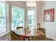 Charming breakfast nook with a round table, comfortable seating, and a view of the lush outdoor landscape at 1081 Groves Manor Ct, Mount Pleasant, SC 29464