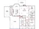 Floorplan showing layout of the home, including the kitchen, bedrooms, and garage at 1095 Saltwater Cir, Johns Island, SC 29455