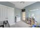 Charming Bedroom with gray walls, white trim, closet, and 'Once upon a time' decor at 122 Foxglove Ave, Summerville, SC 29483