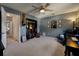 Unique bedroom with guitars displayed on the wall and accent chair at 1414 E Crossing Ln, Mount Pleasant, SC 29466