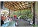 Relaxing covered back patio with comfortable seating and ample greenery at 1414 E Crossing Ln, Mount Pleasant, SC 29466