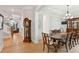 Dining room showcasing a table, chairs, and hardwood floors at 1510 Old Rosebud Trl, Awendaw, SC 29429
