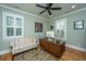 Home office featuring natural light, a patterned rug, and a ceiling fan for added comfort at 1512 Eagle Landing Blvd, Hanahan, SC 29410