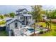 Panoramic aerial view of the property showcasing the house, pool, and waterfront location at 1537 Tomato Farm Cir, Mount Pleasant, SC 29464