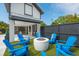 Outdoor fire pit area with comfortable seating, artificial turf, and a view of the home's exterior at 1537 Tomato Farm Cir, Mount Pleasant, SC 29464