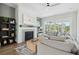 Cozy living room featuring a fireplace, built-in shelves, and comfortable seating area near the windows at 1537 Tomato Farm Cir, Mount Pleasant, SC 29464