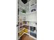 Well-organized pantry featuring custom shelving for efficient storage and modern living at 1537 Tomato Farm Cir, Mount Pleasant, SC 29464